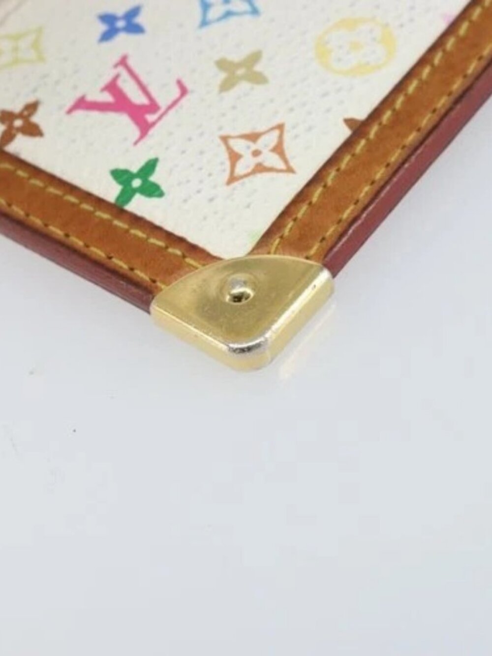 LOUIS VUITTON Monogram Multicolor Pochette Cles Purse White M92655 Auth 172025 - Picture 13 of 16